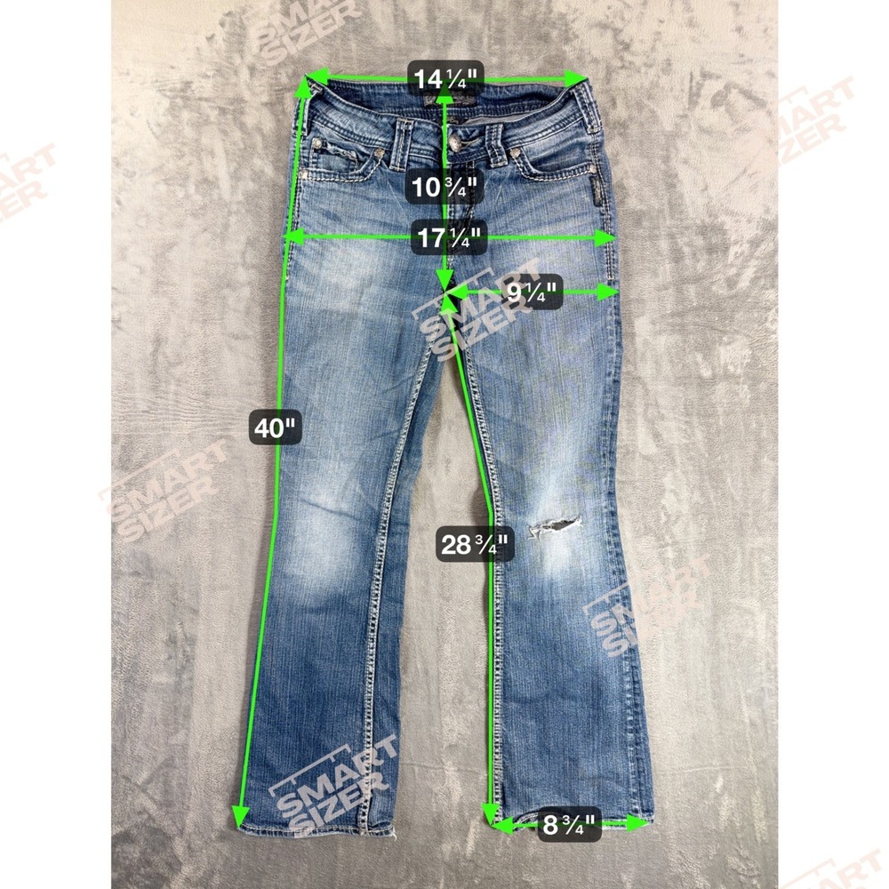 Silver Jeans Suki Surplus Bootcut Jeans Women's Size 27x32 Blue Denim Distressed - Picture 8 of 8